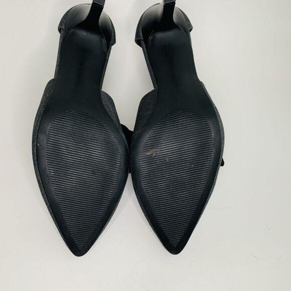 Joey-O Women's Bliss Bow Tie Pointed Toe Ankle Strap Stiletto Heels Sz 10 Gray - Picture 11 of 13